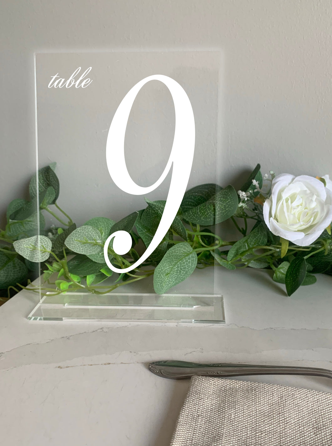 Luxury Rectangular Freestanding Acrylic Table Number Signs for Wedding