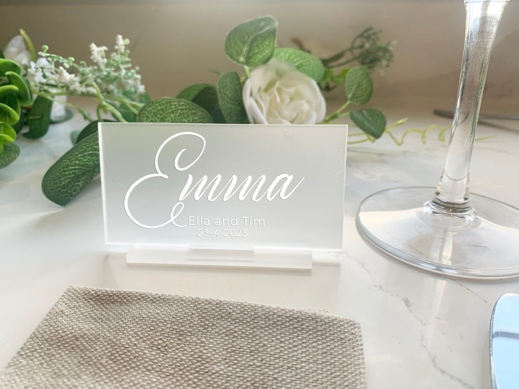 Personalised Acrylic Place Name Rectangular Shape Freestanding